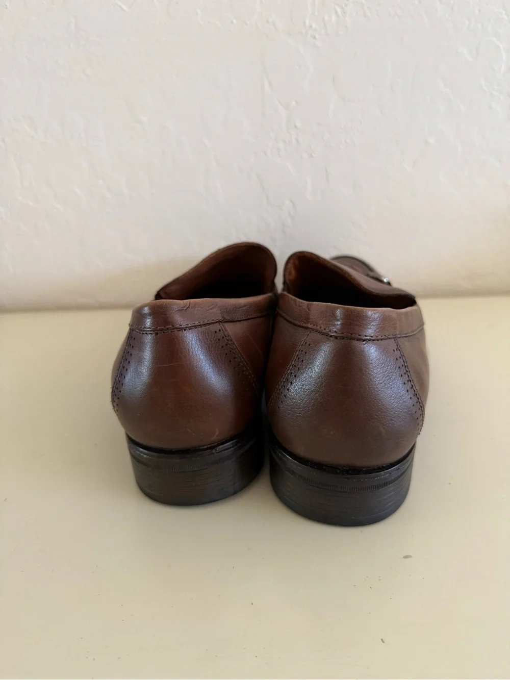 Johnston & Murphy Cognac Brown Leather Bit Loafers